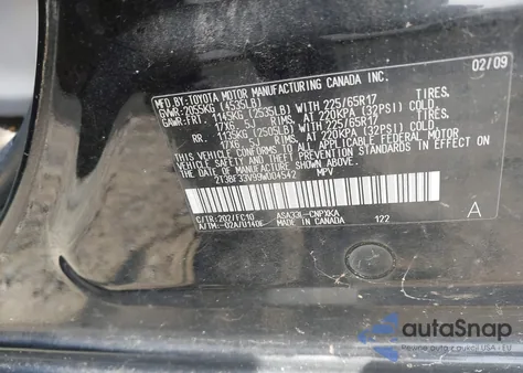 2009 Toyota Rav4 from USA, damaged, VIN 2T3BF33V99W004542